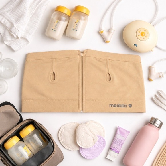 Medela Easy Expression Bustier Pumping Bra Nude Medium - Picture 7 of 7